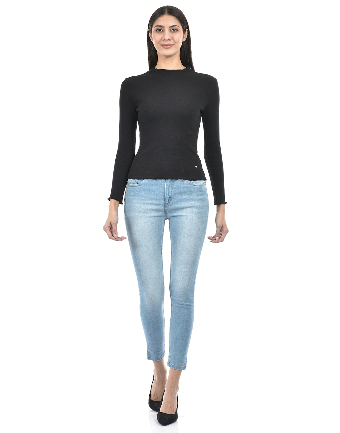 Numero Uno Women Solid Black T-Shirt
